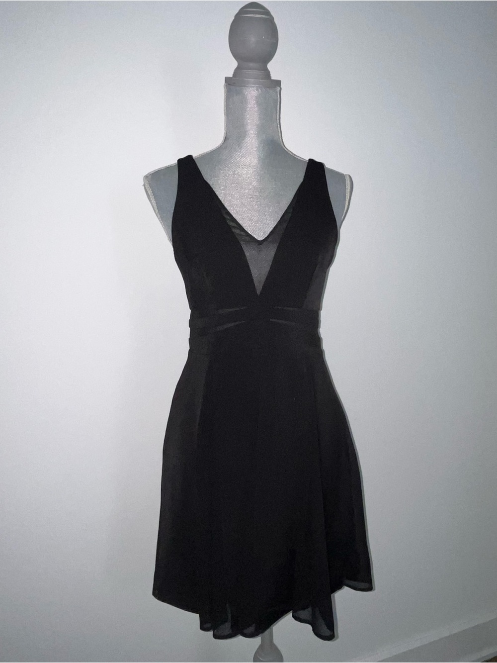 Express Black V-Neck Fit & Flare Dress- size 6 NWT